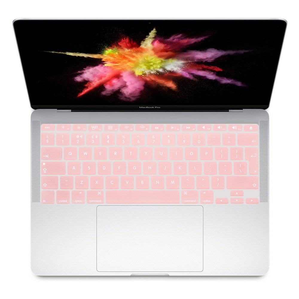 Se7enline Compatible with Unique Ultra Thin Silicone Keyboard Cover Pink Keyboard Skin EU Layout for All MacBook Air 13", MacBook Pro 13" 15" 17" with/without Retina Display, Rose quartz (Baby Pink)