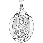 PicturesOnGold.com Saint Joyce Religious Medal - 3/4 Inch X 1 Inch - Sterling Silver