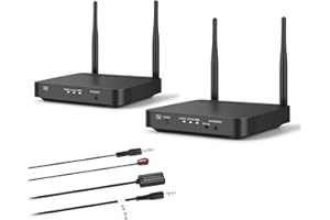 MYPIN Wireless HDMI Extender with Loop Out, WiFi Transmitter and Receiver Kit 328ft (100m) Low Latency Support 1080p@60Hz with IR Passback for Projector Church Monitor Home Theater