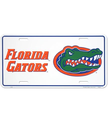 Diamond License Plate Frame Florida Gators Diamond-Embossed Metal Diamond License Plate Frame Florida Gators Diamond-Embossed Metal