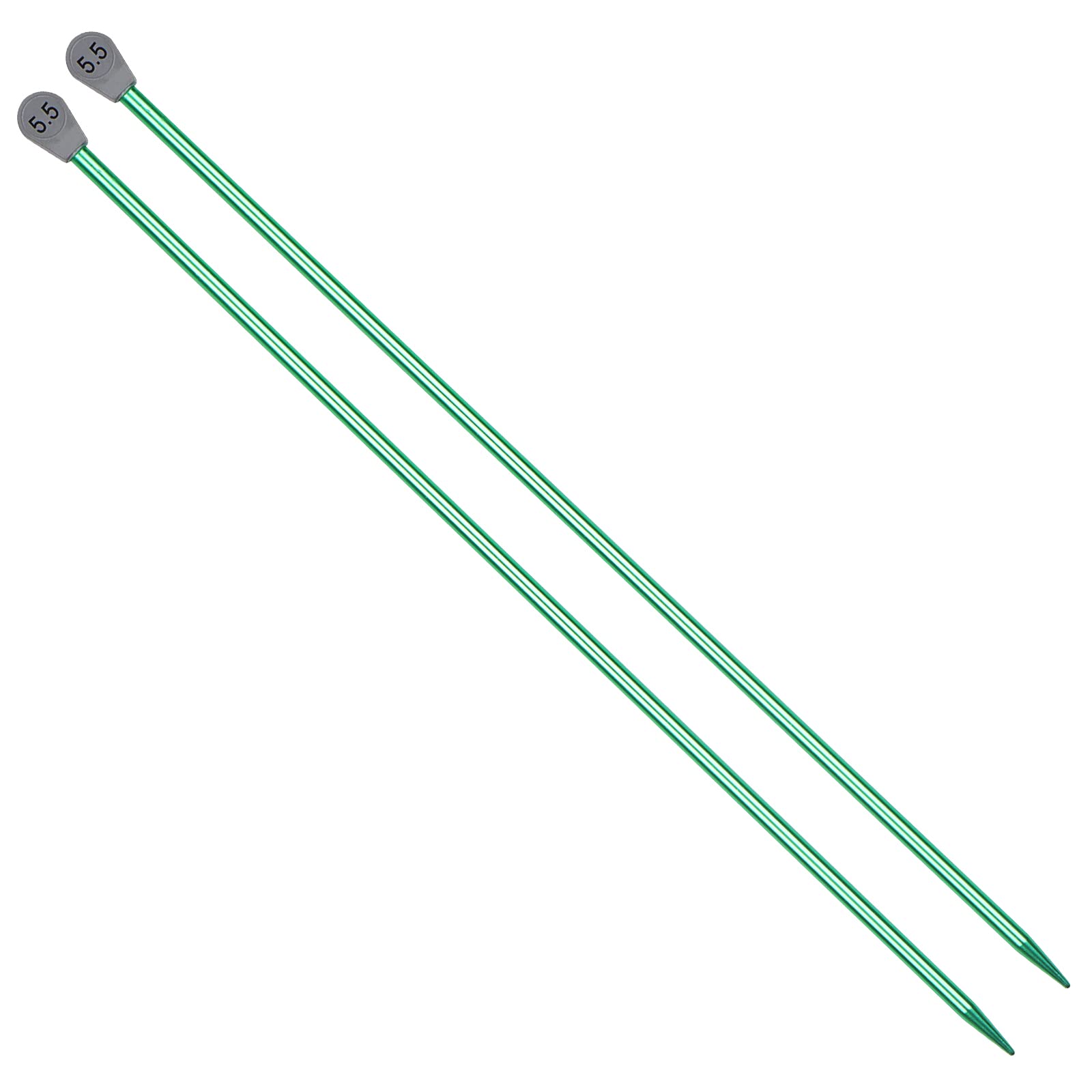 Coopay Aluminium Knitting Needles 5.5mm UK Size, 35cm Long, Lightweight, Smooth, Snag-Free Surface, Ideal for Beginners & Professionals, Available in Green