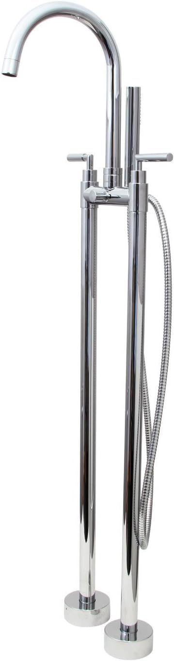 Dyconn Faucet BTF00-CHR Buford Free Standing Tub Filler Faucet with Hand Shower, Polished Chrome by Dyconn Faucet