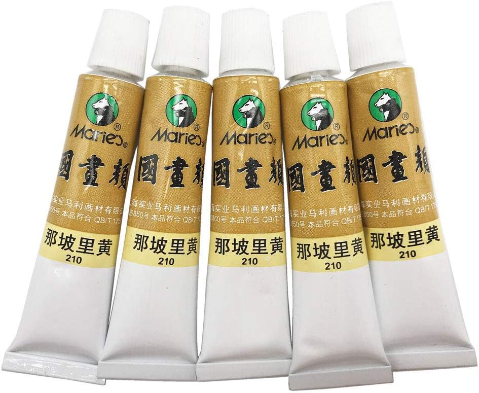 Marie's Chinese Painting Color Tubes Watercolor Set 5ml12colors (Marie210NaplesYellow)