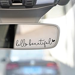 3x Hello Beautiful Rearview Mirror Decal, Vanity