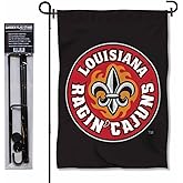 Louisiana Lafayette Ragin Cajuns Garden Flag with Pole Stand Holder