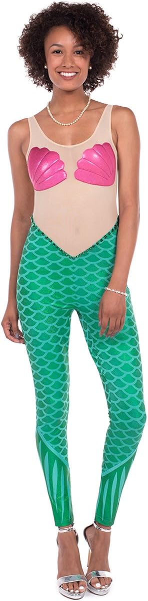 Tipsy Elves Women's Pink Mermaid Costume Bodysuit - Halloween Mermaid Outfit