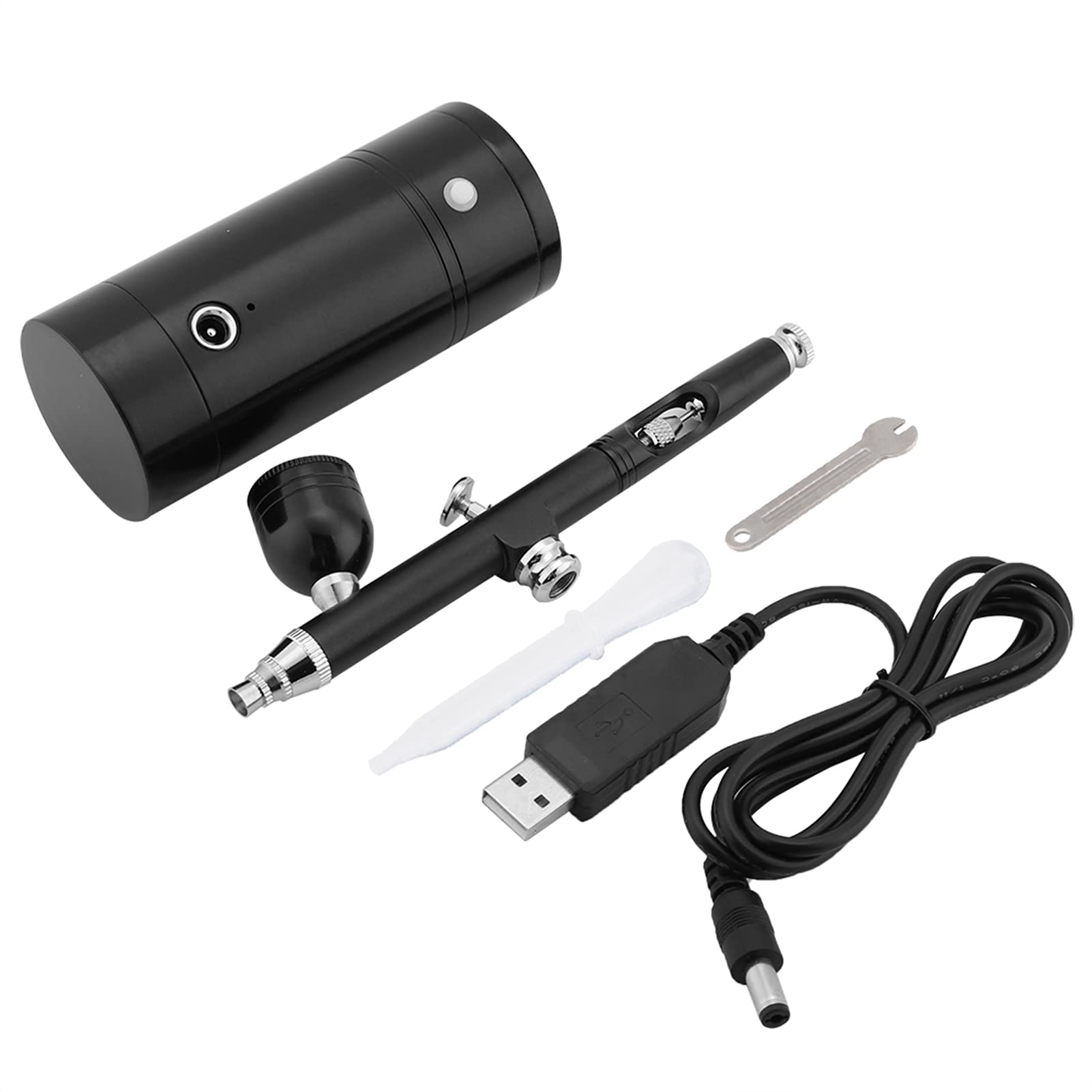 Omabeta 0 . 3mm Black Portable Mini Air Compressor Spray Gun Airbrush System Kit Set 7CC Capacity Set USB Powered 8 . 4VDaily necessities