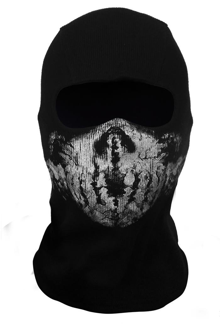 CoolChange Black ghost skull motorbike balaclava Amazon.co.uk Sports