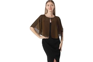 HOTSHAWL Chiffon Capelet Soft capes Shawls and Wraps for Evening Dress Wedding Cape 1920s shawl accessories for women flapper Cover Up