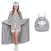 MSISILY Wearable Hooded Blanket for Women, Soft Snuggle Wrap Cape Throw, Fleece & Sherpa Hoodie