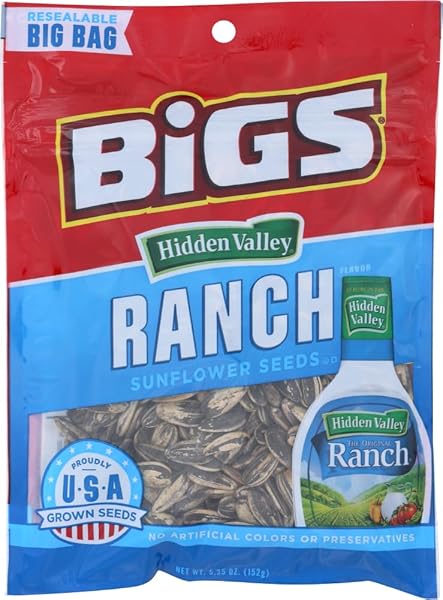 BIGS SUNFLOWER SEEDS RANCH 5.35 OUNCE PACK OF 4