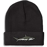 Custom Beanies for Men Shark Embroidery Skull Cap Winter Hats for Women Acrylic One Size