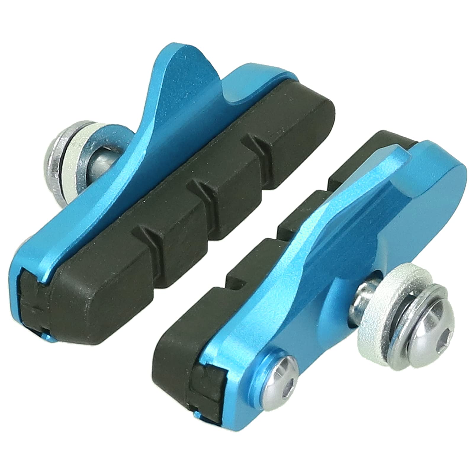 Alomejor Road Bike Brakes Pads Bicycle C‑Brake Blocks No‑Noise No‑Skid Rubber Bike Brake Blocks Replacement(blue)