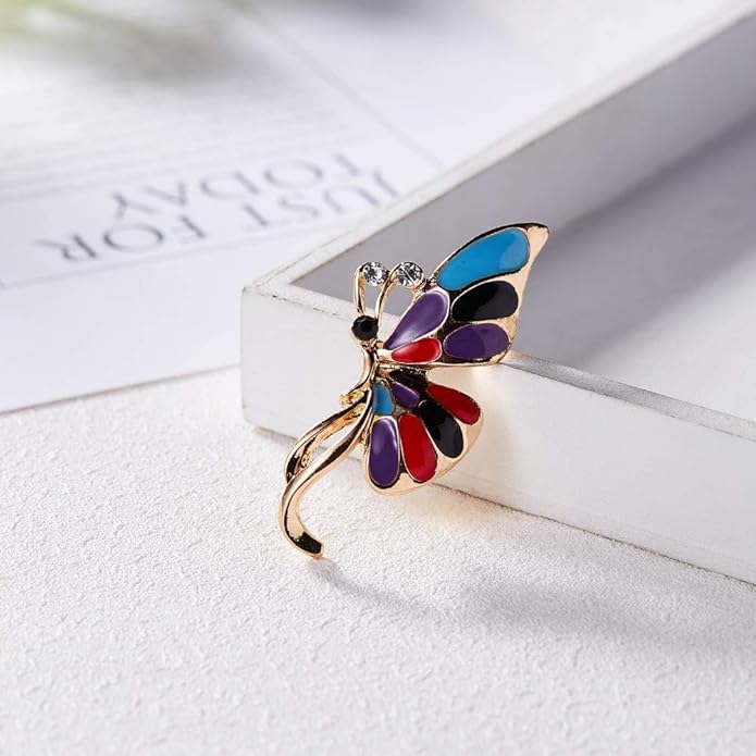 Accesorios de joyería de moda lindo colorido crèches de cristal mariposa brosches und alfileres für la mujer moderna, regalo 