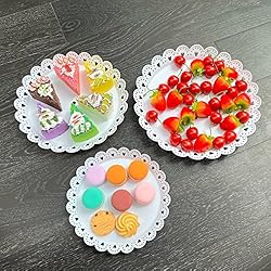 Set of 4 Dessert Stand Set, 3 Tiers White Plastic