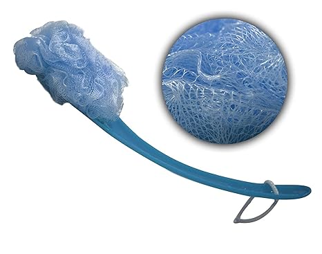 Pelo Luxury Soft Loofah Sponge Brush Back Scrubber Shower Brush with Long Handle with rope for Men & Women pacxk of 1