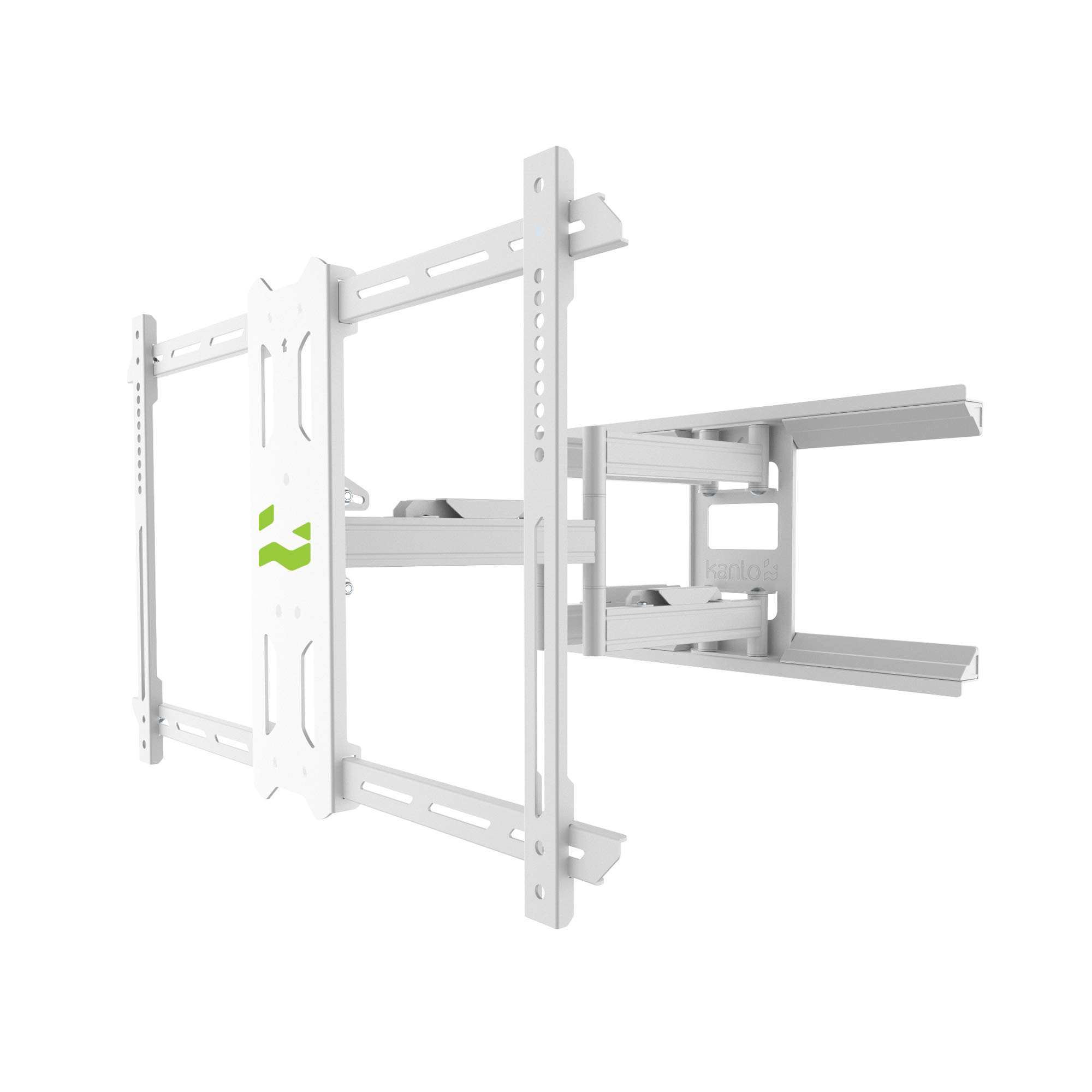 Kanto PDX650W Full Motion Articulating TV Wall Mount for 37-inch to 75-inch TVs | Low Profile with 22" Extension | Integrated Cable Management | Swivel and Tilt Capable | White