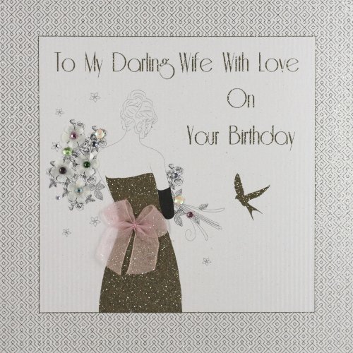 " To My Darling Wife " Large Handmade Birthday Card - GA16