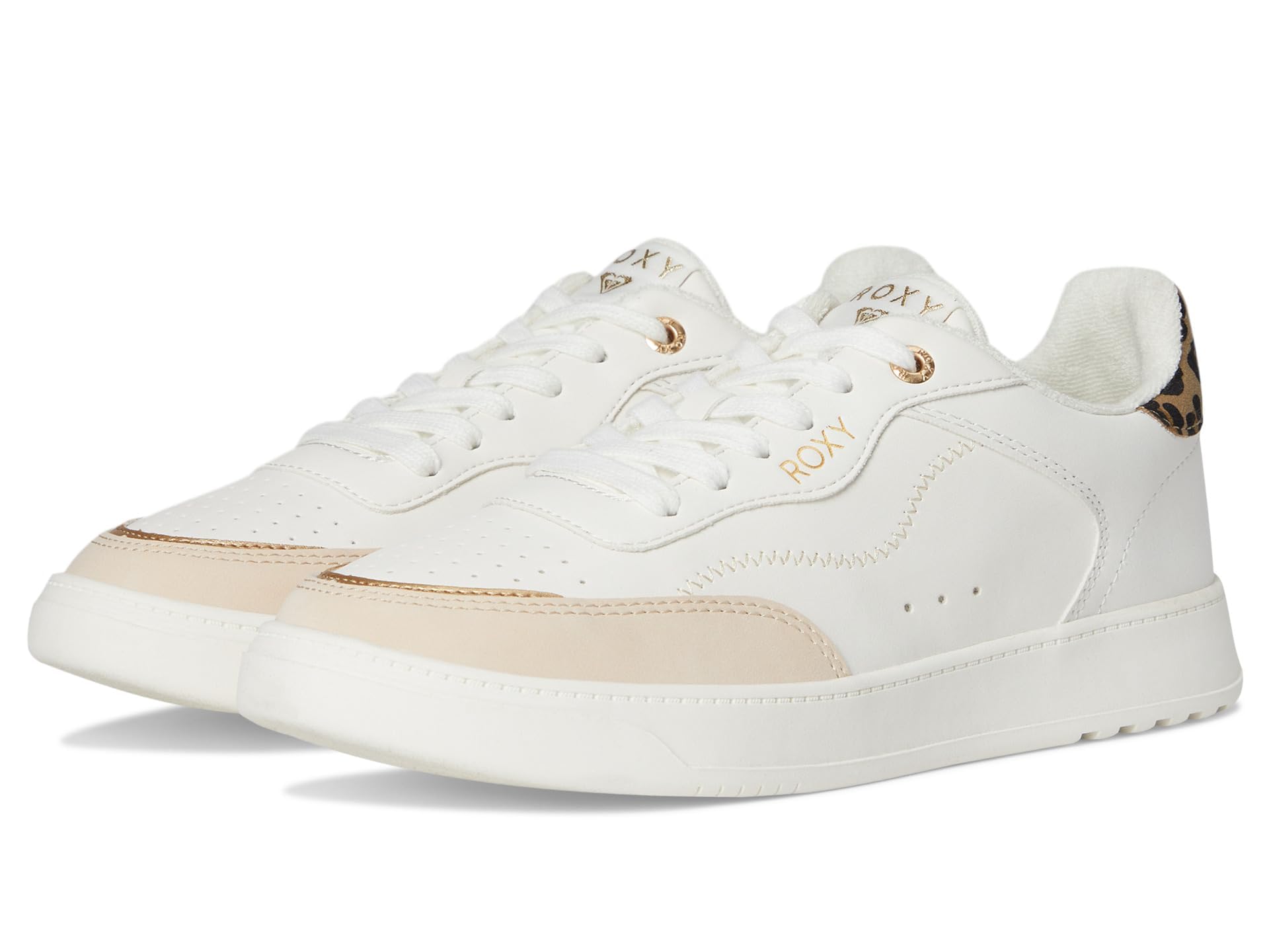 Roxy Women’s Vivianne Sneaker, White Leopard, 6.5