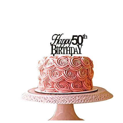 Happy 50th Birthday Cake Topper For 50th Birthday Party Decor