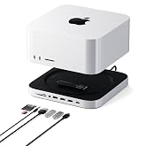 Satechi Mac Studio M5 Hub &amp; Stand with NVMe SSD Enclosure, Silver | USB-C 10 Gbps, 3 USB-A up to 10 Gbps, 3.5 mm audio jack, for Mac Studio M5 Max, M5 Ultra, M4/M3/M2/M1