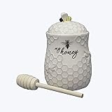 Young's Inc. Ceramic Honey Jar With Wooden Honey Dipper - Farmhouse Kitchen Decor - Tea Accessories : Buy Online At Best Price In KSA - Souq Is Now - View #7