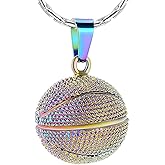 constantlife Cremation Jewelry for Ashes - Basketball Stainless Steel Memorial Pendant Urn Necklace Keepsake for Men Women