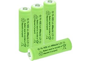 GSUIVEER Ni-Mh AA 600mAh 1.2V Rechargeable Battery for Outdoor Solar Lights Garden Lamp(4 Pack)