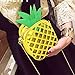 Pineapple Crossbody Bag, Pershoo Women Cute 3D Fruit PU Leather Shoulder Bag Adjustable Long Chain Strap Small Clutch Handbag Cell Phone Pouch Case Travel Wallet Messenger Bag Sling Bag - Yellow