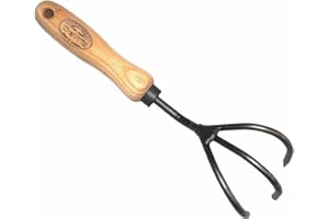 Tierra Garden DeWit 3-Tine Cultivator with Short Handle, Works as Garden Hoe and Tiller (31-0904)