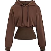 SHENHE Women's Long Sleeve Hoodie Pullover Cinched Waist Casual Workout Sports Sweatshirt