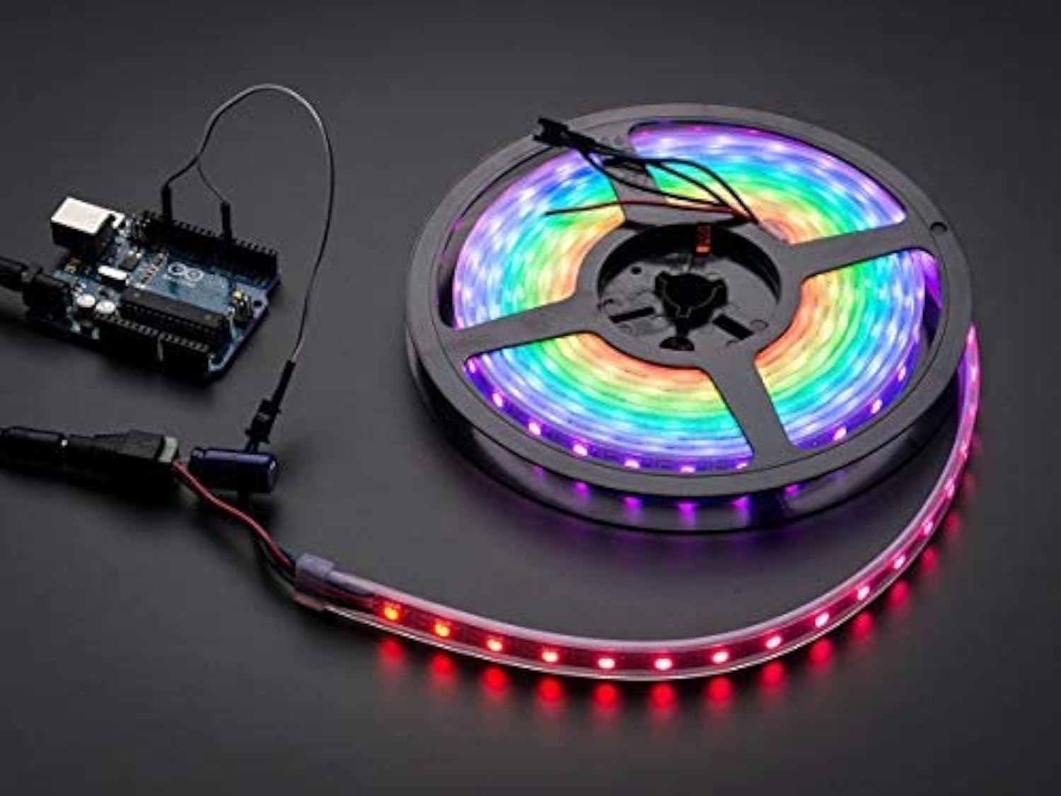 Adafruit NeoPixel Digital RGB LED Weatherproof Strip 60 LED -1m, Outdoor, 1000mm x 12.5mm x 4mm, 5V, 18W, ADA1461