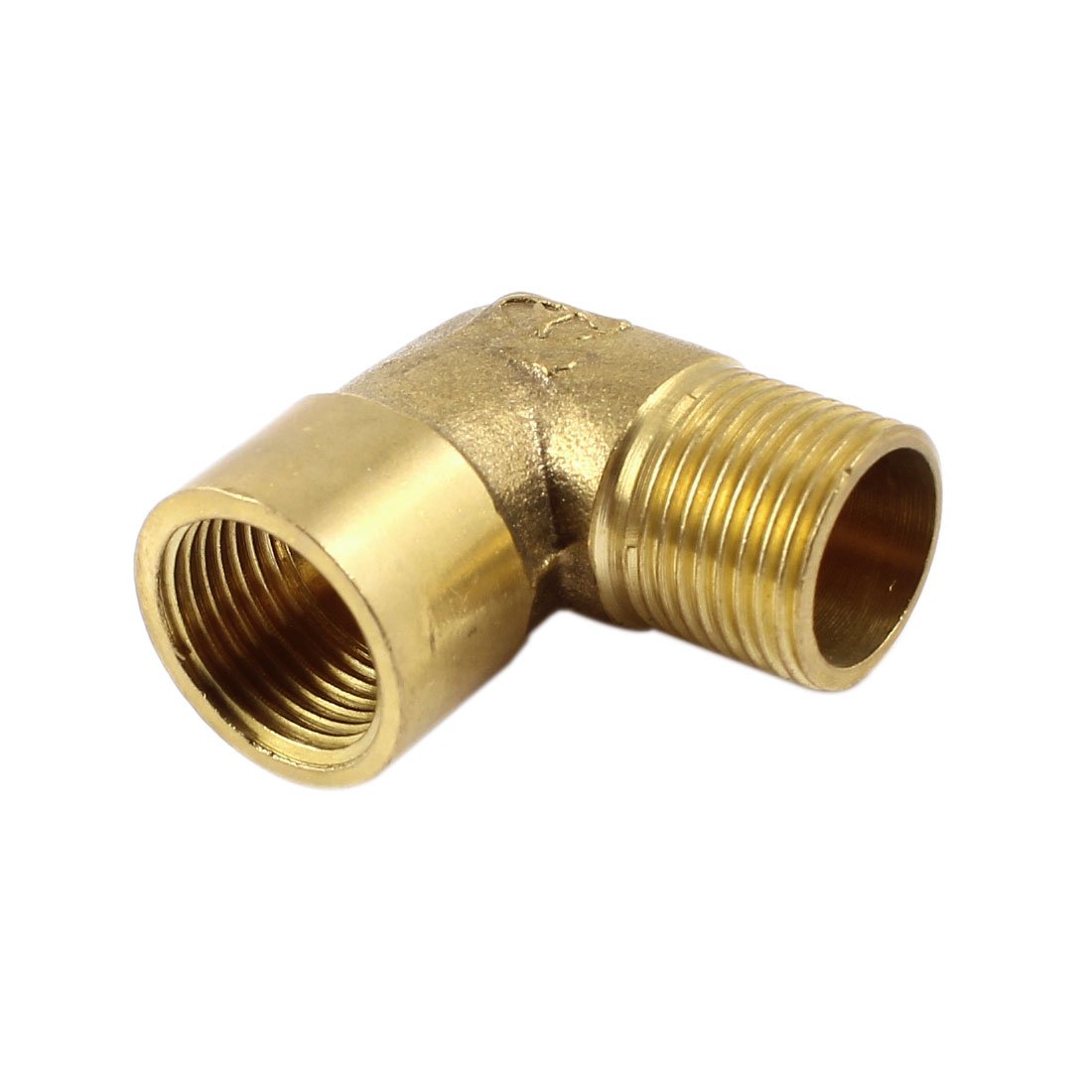 Brass Tone Elbow 3/8 PT Male to 3/8 PT Female Pipe Fitting Coupler