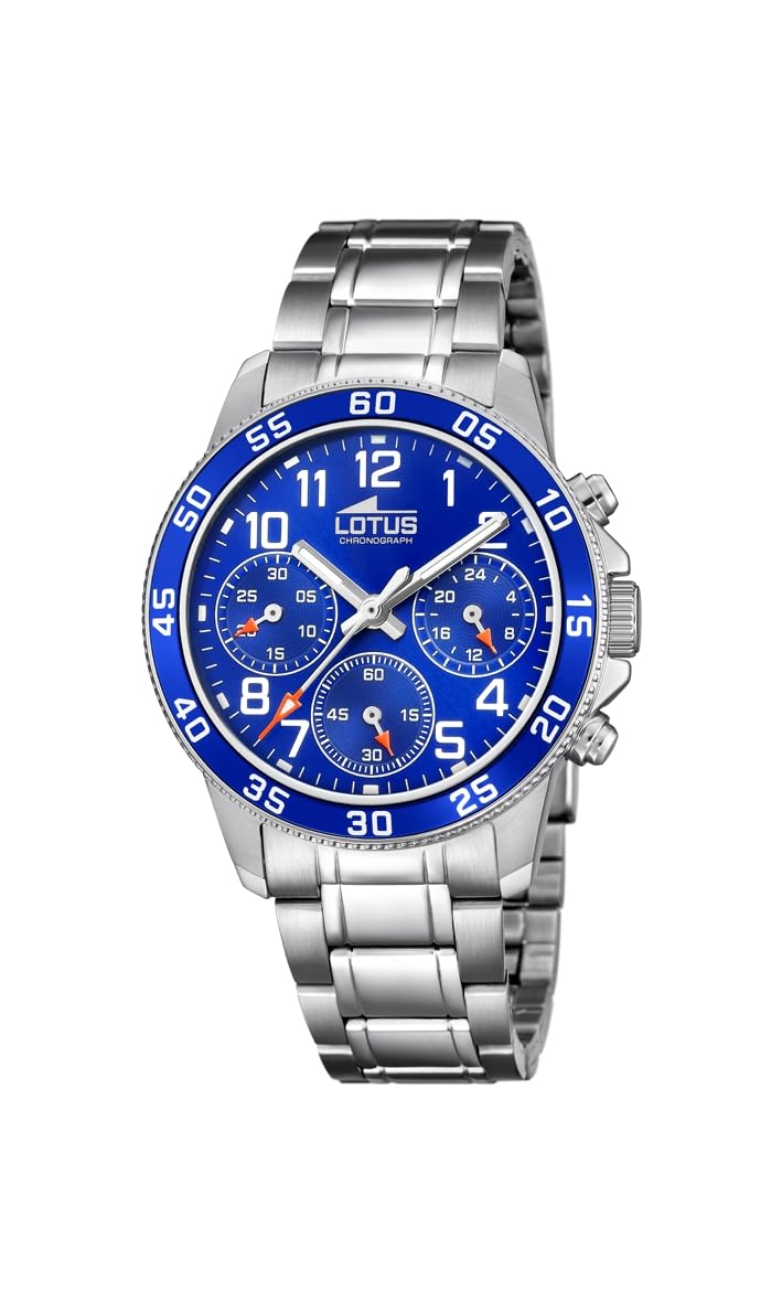 LOTUS - Unisex Adult Watch Model 18580/6 from the Junior Collection Collection, 36 mm Blue case with Steel Strap for Cadets - 18580/6