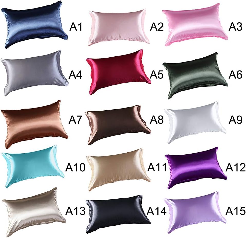 Trooki Mulberry Silk Pillowcase for Hair and Skin Satin Pillow Slip Queen Size Satin Pillow Covers with Envelope Closure 48x74cm