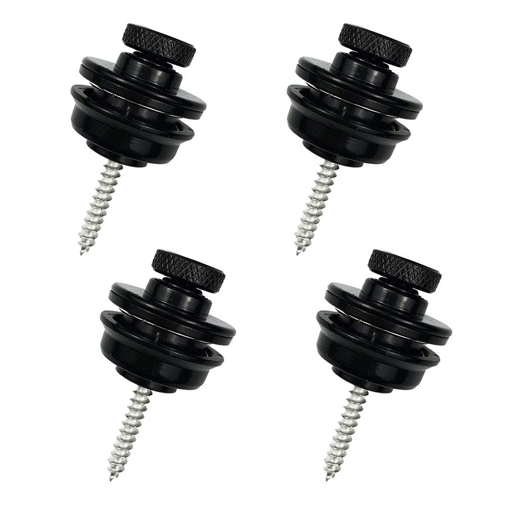 Gasea 4pcs Guitar Strap Lock Flat Head Metal Button Security Straplock Quick Release Strap Retainer System for Electric Acoustic Guitar Replacement