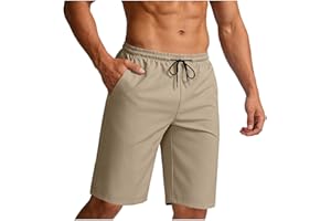 takaeys Mens Shorts Summer Casual Solid Elastic Waist Outdoor Sports Lightweight Breathable Casual Beach Shorts Active Shorts