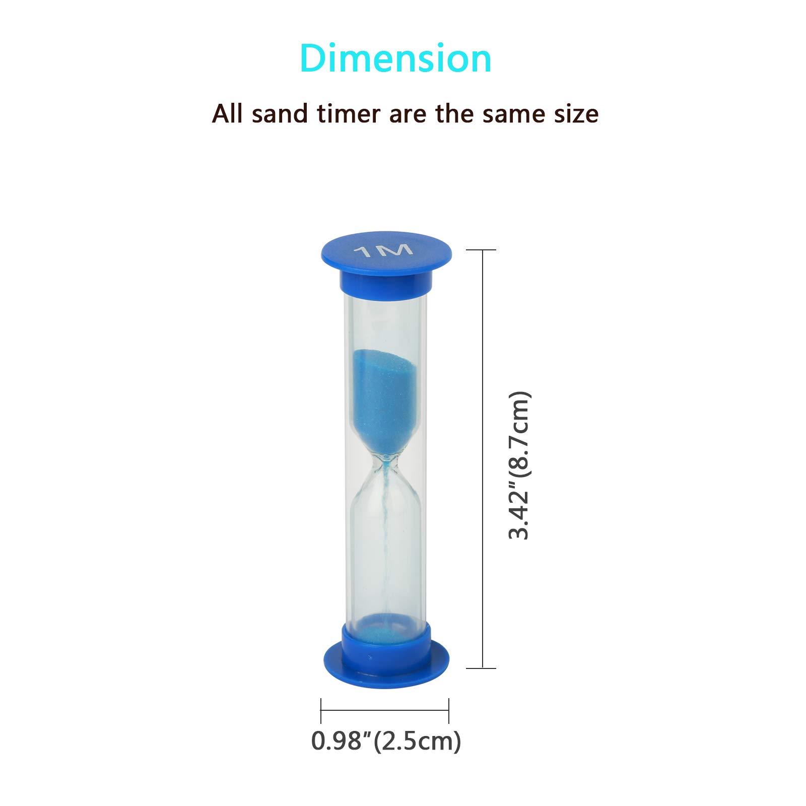 Sand Timer MEZOOM 6 Pcs Colorful Hourglass Sandglass 10 mins /5 mins /3 mins /2 mins /1 mins /30 sec Sand Clock Timer with Silver Whistle and Storage Box for Kitchen Cooking Kids Adult (Small)