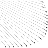 TecUnite 24 Pack Silver Plated Water Ripple Chain Necklace with Lobster Clasps and Velvet Storage Bag for DIY Jewelry Making, 1.5 mm (20 Inch)