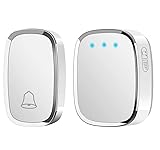 Wireless Doorbell, Waterproof Door Bell, Wall Plug-in Cordless Chime, 300m/1000f