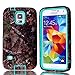 Galaxy S5 Case, EC[3 Layers Design] Real Tree Camo Hybrid Hard Soft Combo Shock-Absorption Bumper Back Case Cover Protector for Samsung Galaxy S5 i9600 (Green)