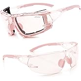 UKNOW Safety Glasses - Anti Fog Wraparound Lenses - Removable Foam Gasket - ANSI Z87.1 Protective Eyewear - Impact Resistant