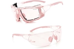 UKNOW Safety Glasses - Anti Fog Wraparound Lenses - Removable Foam Gasket - ANSI Z87.1 Protective Eyewear - Impact Resistant