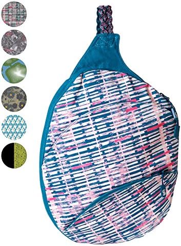 Slope Sling Backpack for Women with 13 Inch Laptop Pocket Kids Cross Body Bag Pocket One Shoulder Strap Daypack - Stripe Stamp