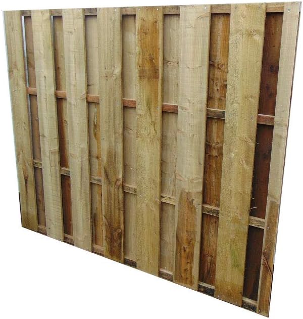 Smileswoodcraft Wooden Garden Hit and Miss Wind Proof Fencing - Flat Top Fence Panel (182cm (6ft) W x 91cm (3ft) H)