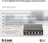 D-Link DGS-1100-05V2 5-Port Gigabit Smart Managed Switch VLAN QoS EEE Fanless view 2