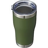 HASLE OUTFITTERS 20 oz Tumbler Bulk, Stainless Steel Tumblers with Lid, Vacuum Insulated Tumbler, Double Wall Powder Coated Cup, coffee mugs, Army Green, 1 Pack
