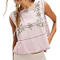 Tie Side Tank Tops for Women Y2K Sleeveless Square Neck
