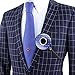 Mens Black Tie Tack with Chain Mens Wedding Business Shirt Accessories - Silver Tone