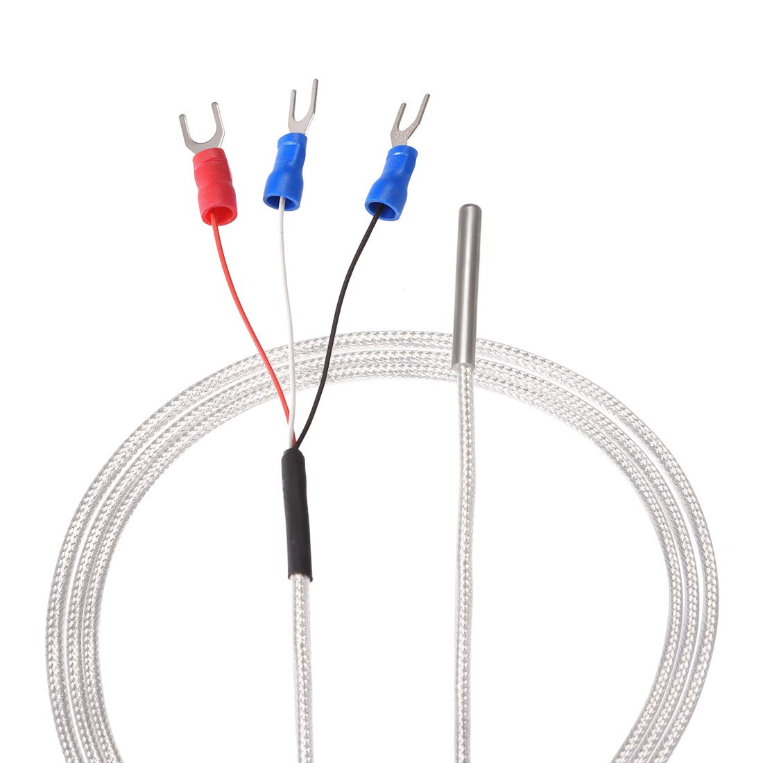 uxcell PT100 Temperature Sensor Probe 3 Wires Cable Thermocouple Stainless Steel 100cm(3.3ft) (Temperature Rang: -20~420°C)